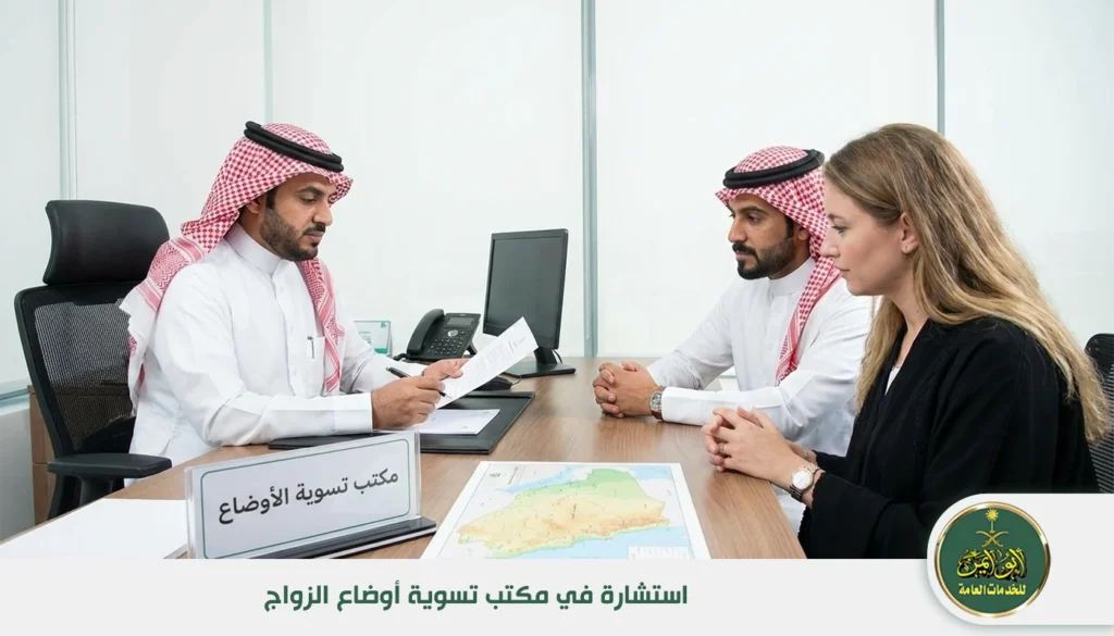 استشارة في مكتب تسوية أوضاع الزواج استشارة في مكتب تسوية أوضاع الزواج