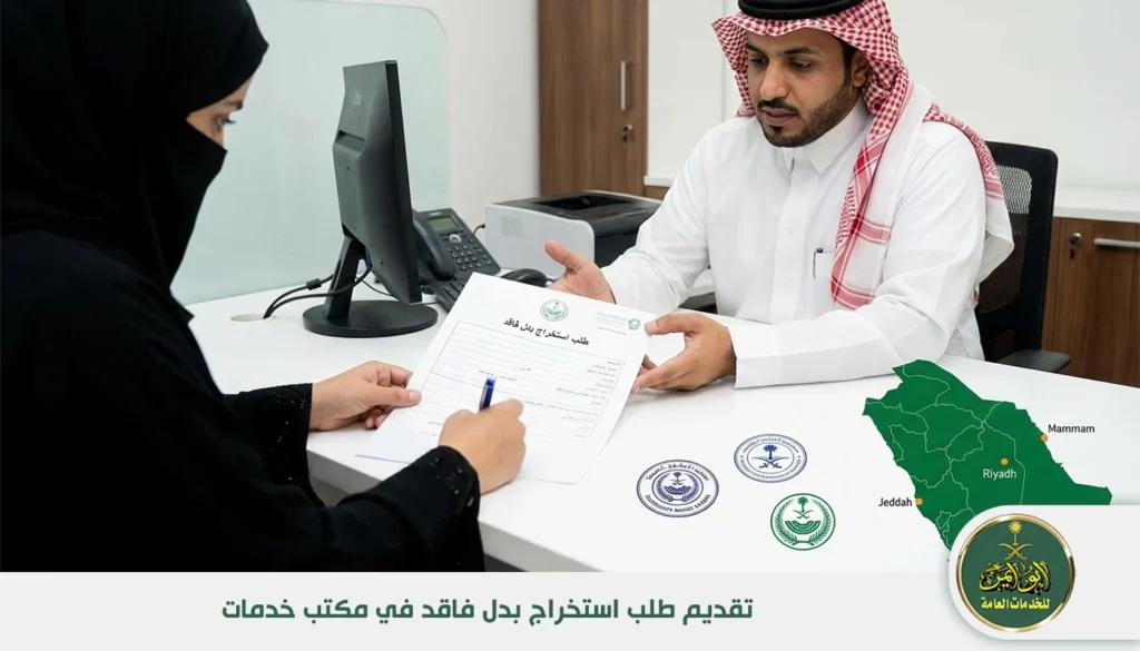 تقديم طلب استخراج بدل فاقد في مكتب خدمات تقديم طلب استخراج بدل فاقد في مكتب خدمات