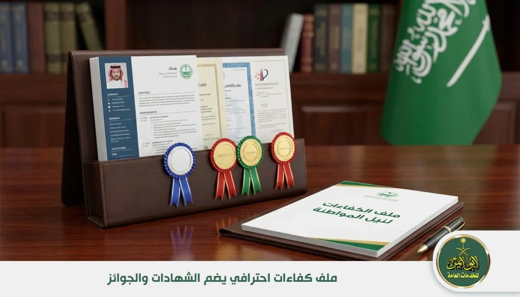 ملف كفاءات احترافي يضم الشهادات والجوائز ملف كفاءات احترافي يضم الشهادات والجوائز