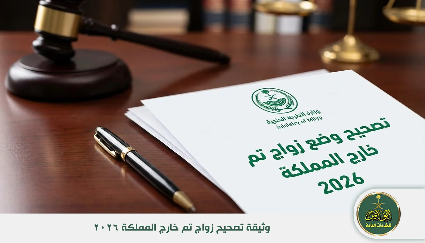 وثيقة تصحيح زواج تم خارج المملكة 2026