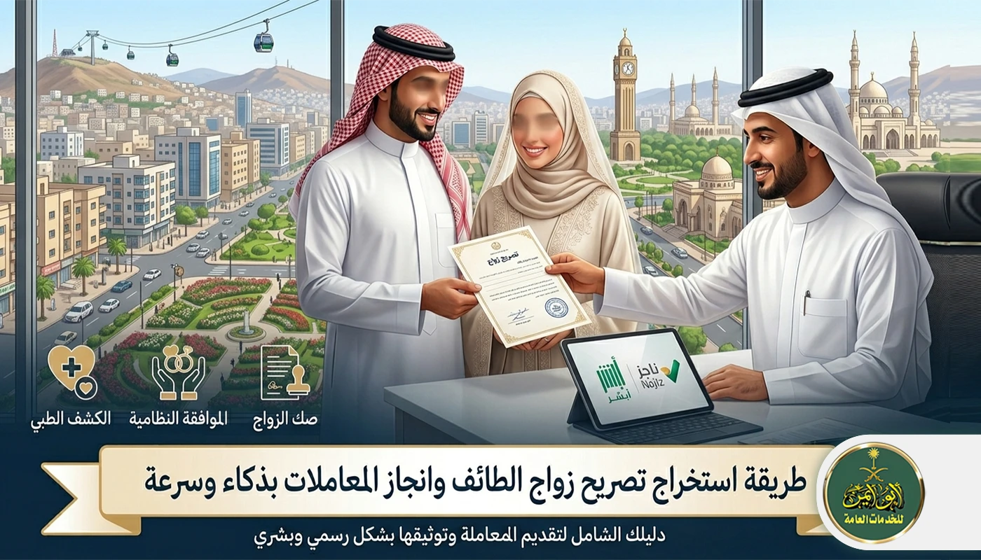 استخراج تصريح زواج الطائف