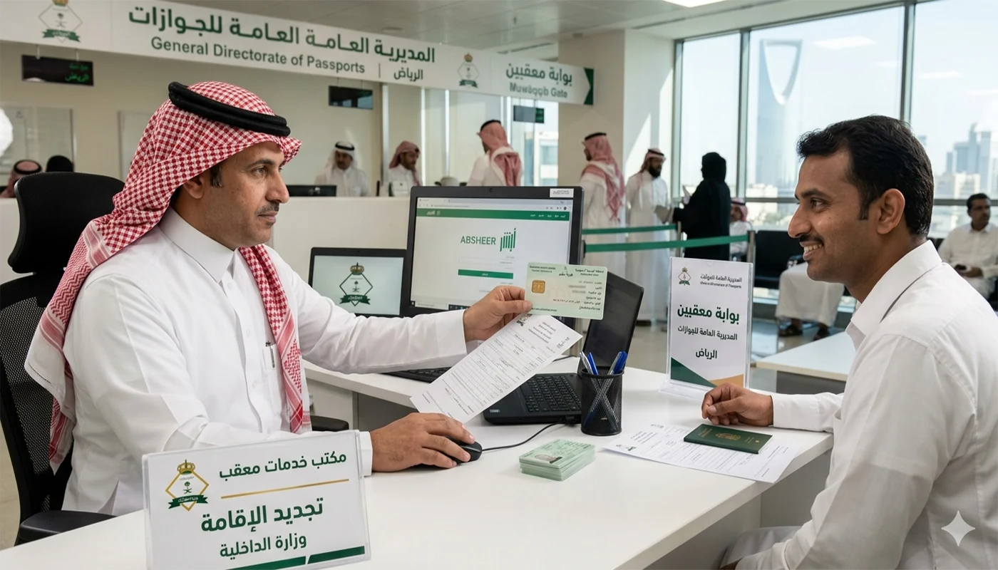 معقب تجديد اقامه